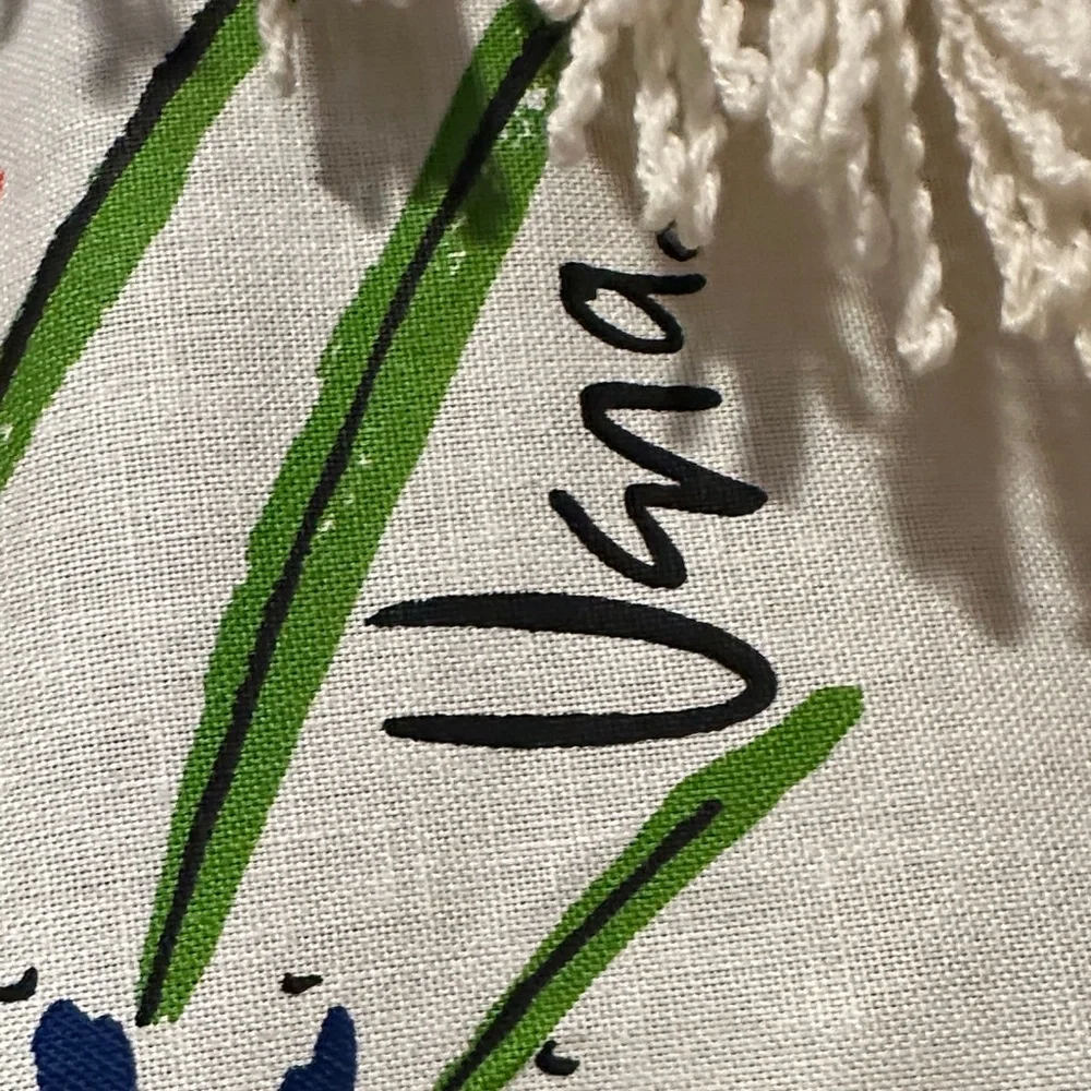 Sunny Americana Floral vintage Vera Neumann round table cloth 60” (25)